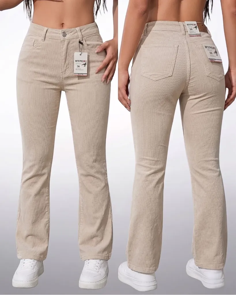 [HJ-001339-8-BEIGE] Acampanado pana strech (8)