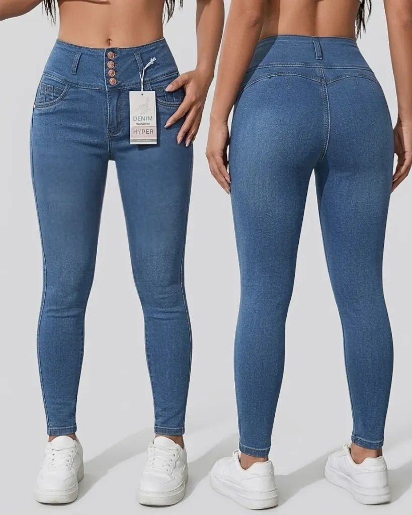[HJ-001487-8-AZUL-CLARO] Tubo strech levanta cola llano pretina ancha 4 botones (8)
