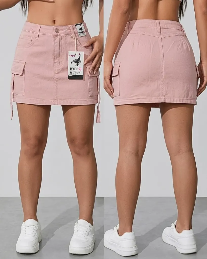 Falda short cargo strech