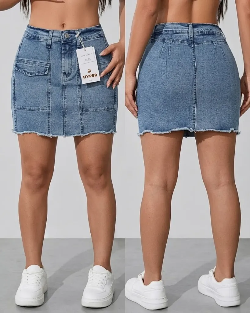 Falda short strech con bolsillos frontales