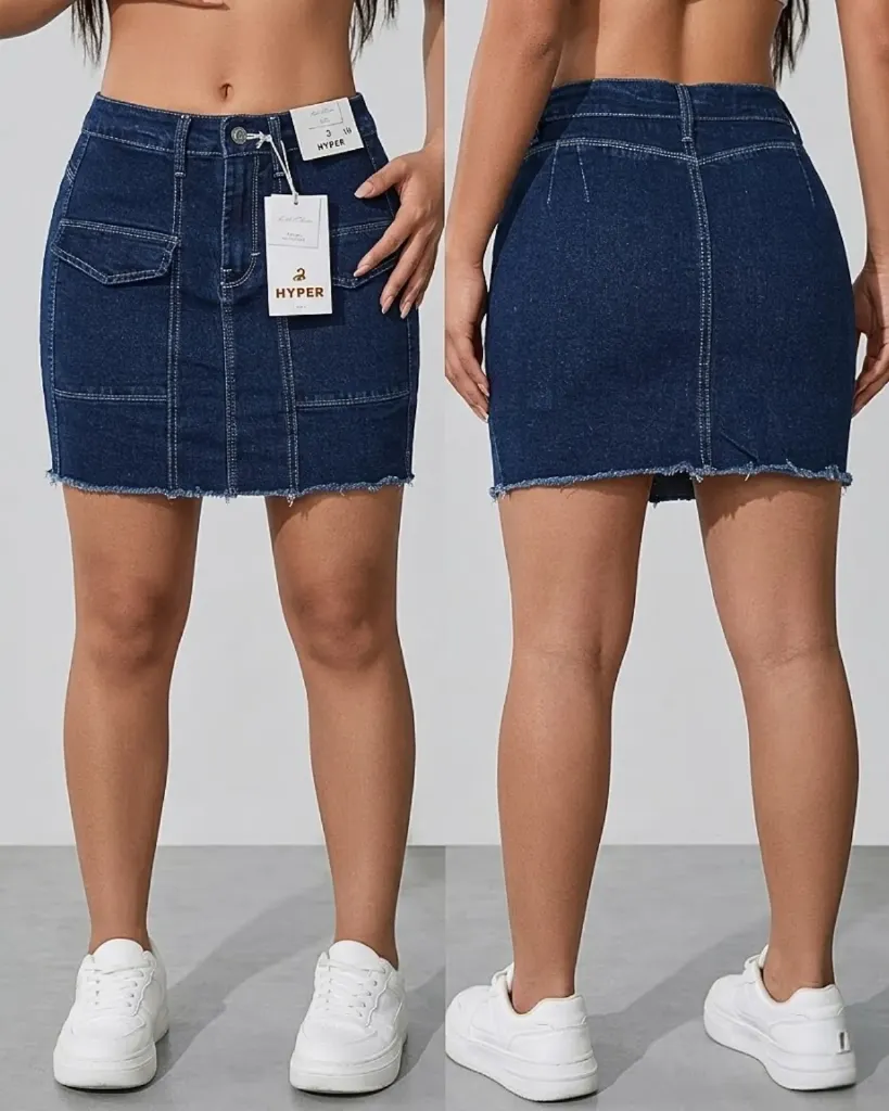 Falda short strech con bolsillos frontales