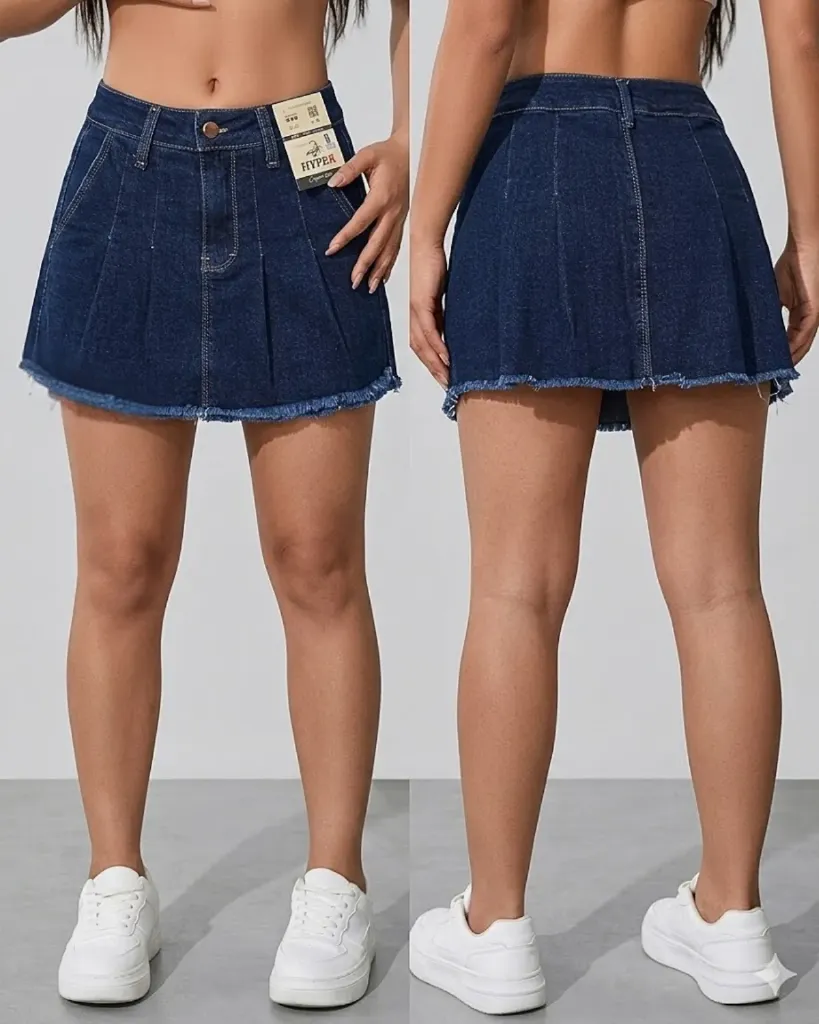 Falda short plisada strech