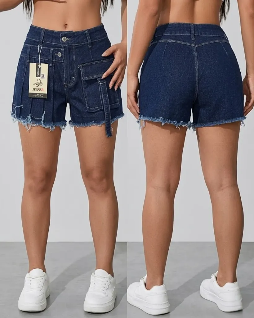 Short strech con bolsillo frontal