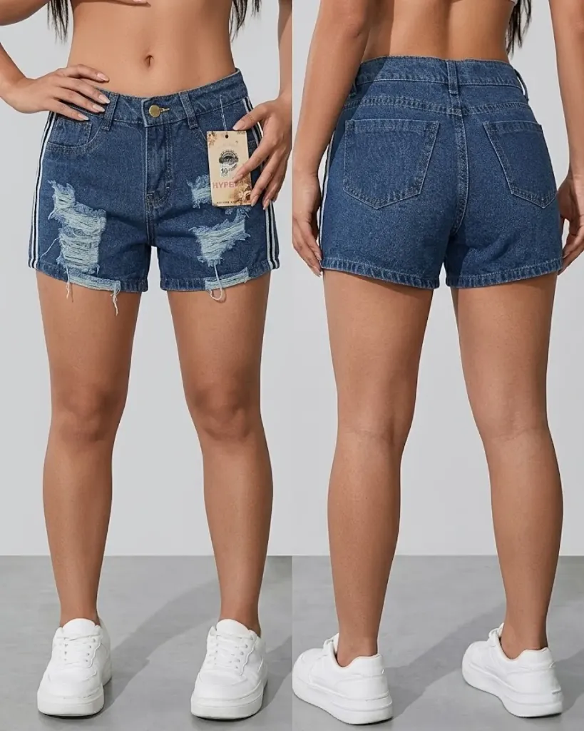 Short rigido con franjas