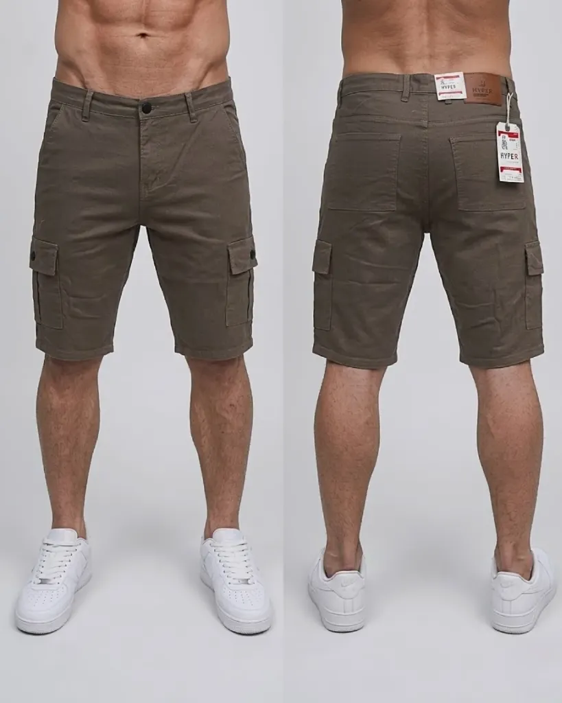 Bermuda gabardina cargo strech
