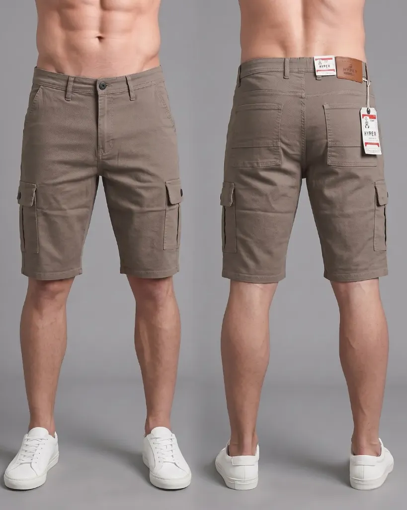 [HJ-001630-30-CAFE-CLARO] Bermuda gabardina cargo strech (30)