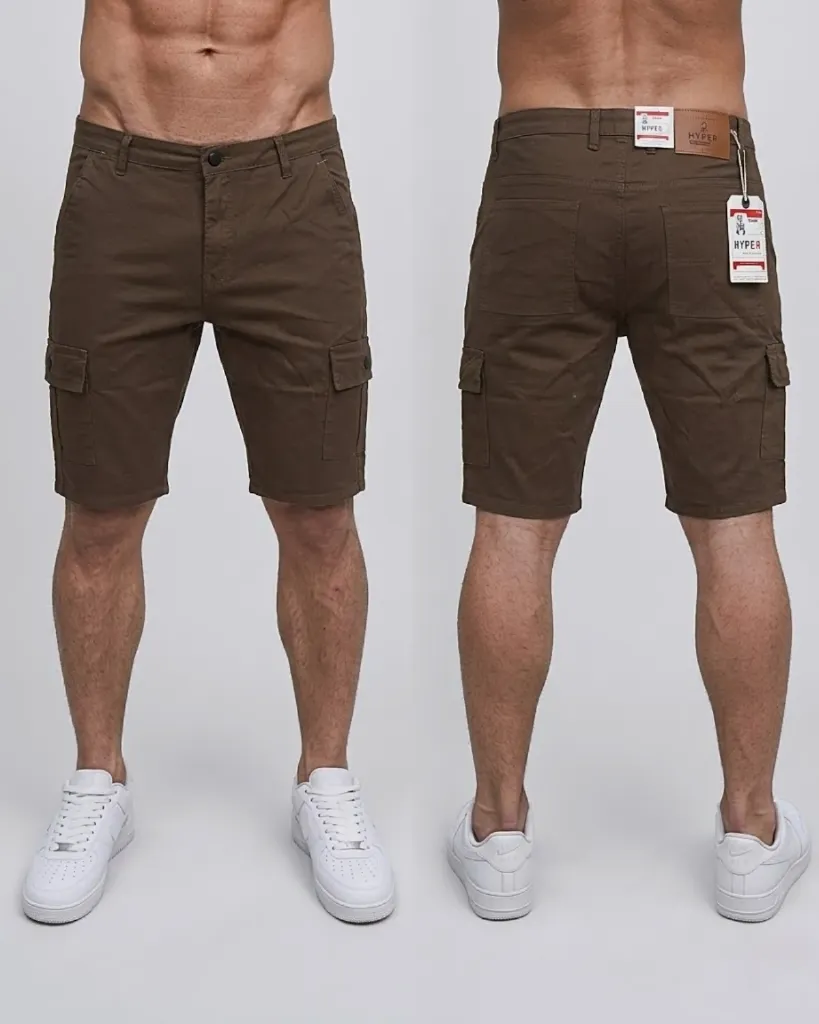 Bermuda gabardina cargo strech