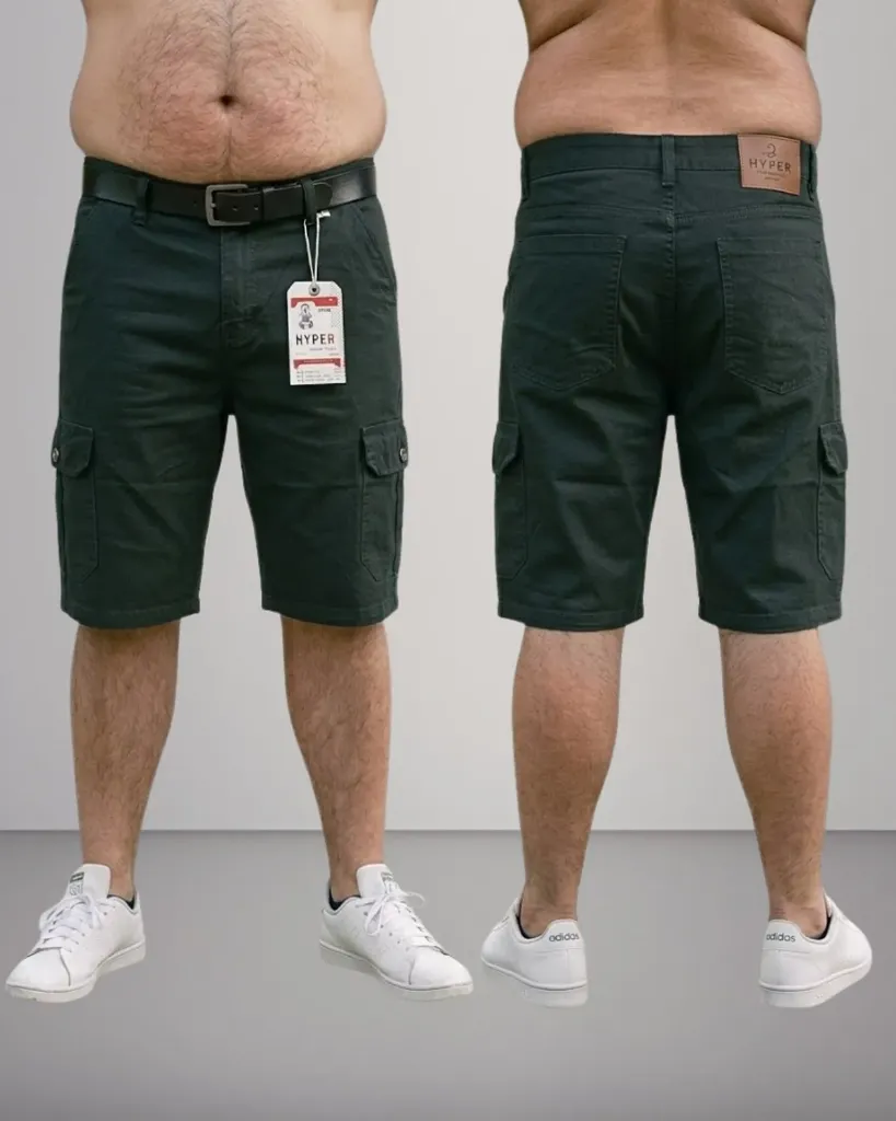 Bermuda gabardina cargo strech