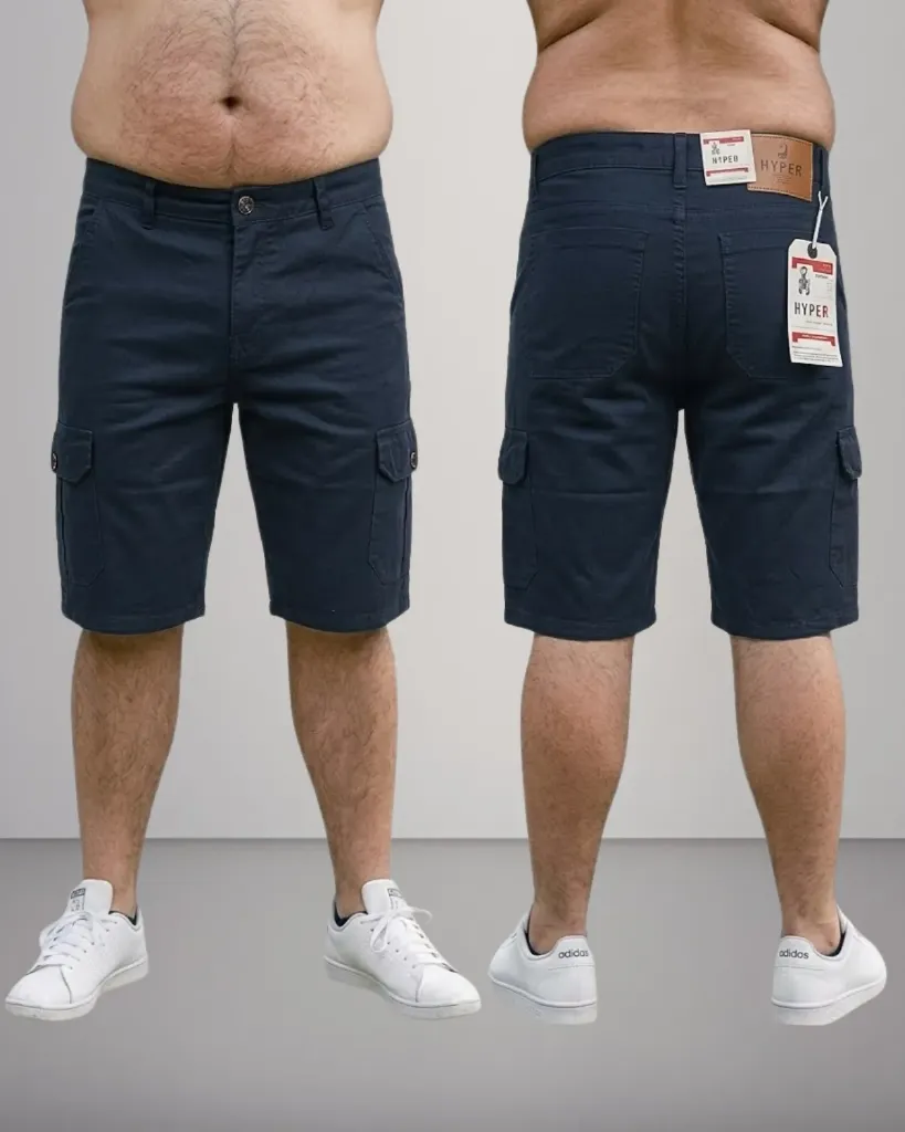 [HJ-001641-38-GRIS-OSCURO] Bermuda gabardina cargo strech (38)