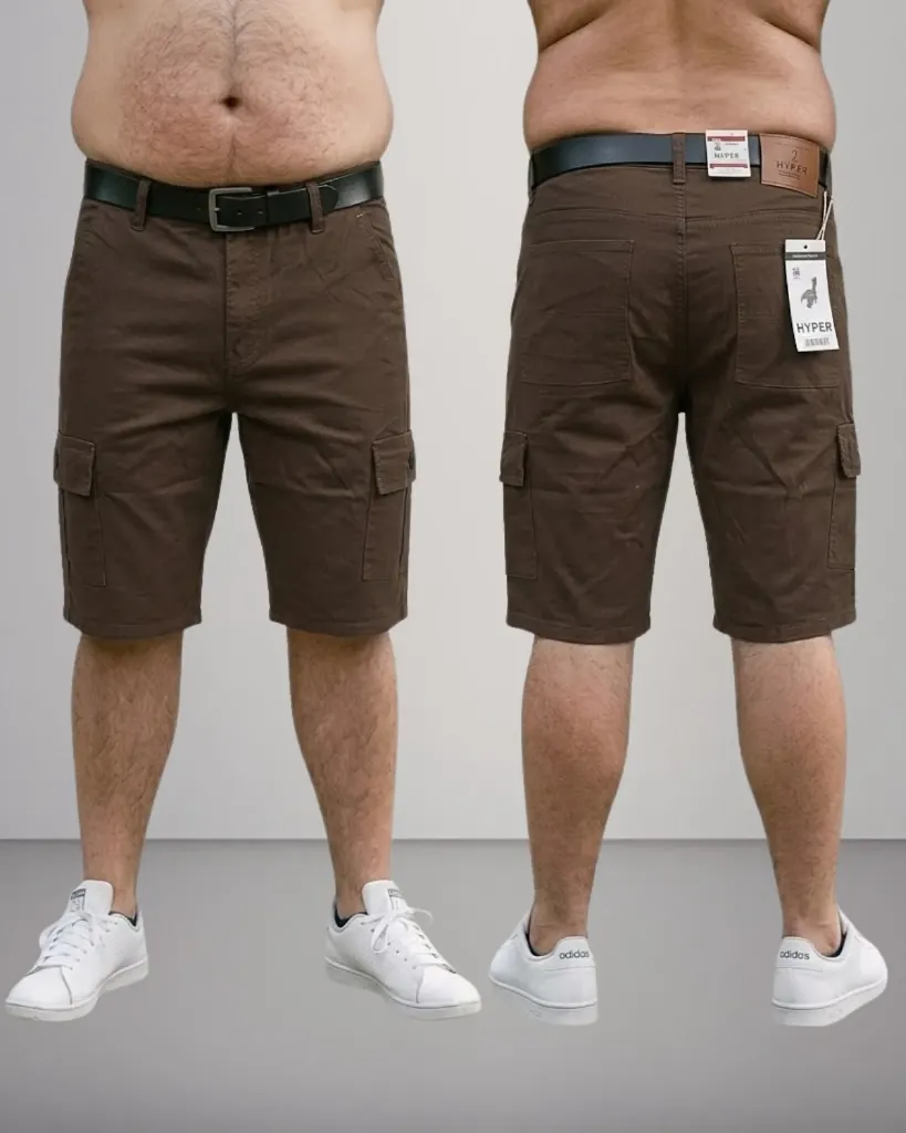 [HJ-001642-38-CAQUI-OSCURO] Bermuda gabardina cargo strech (38)
