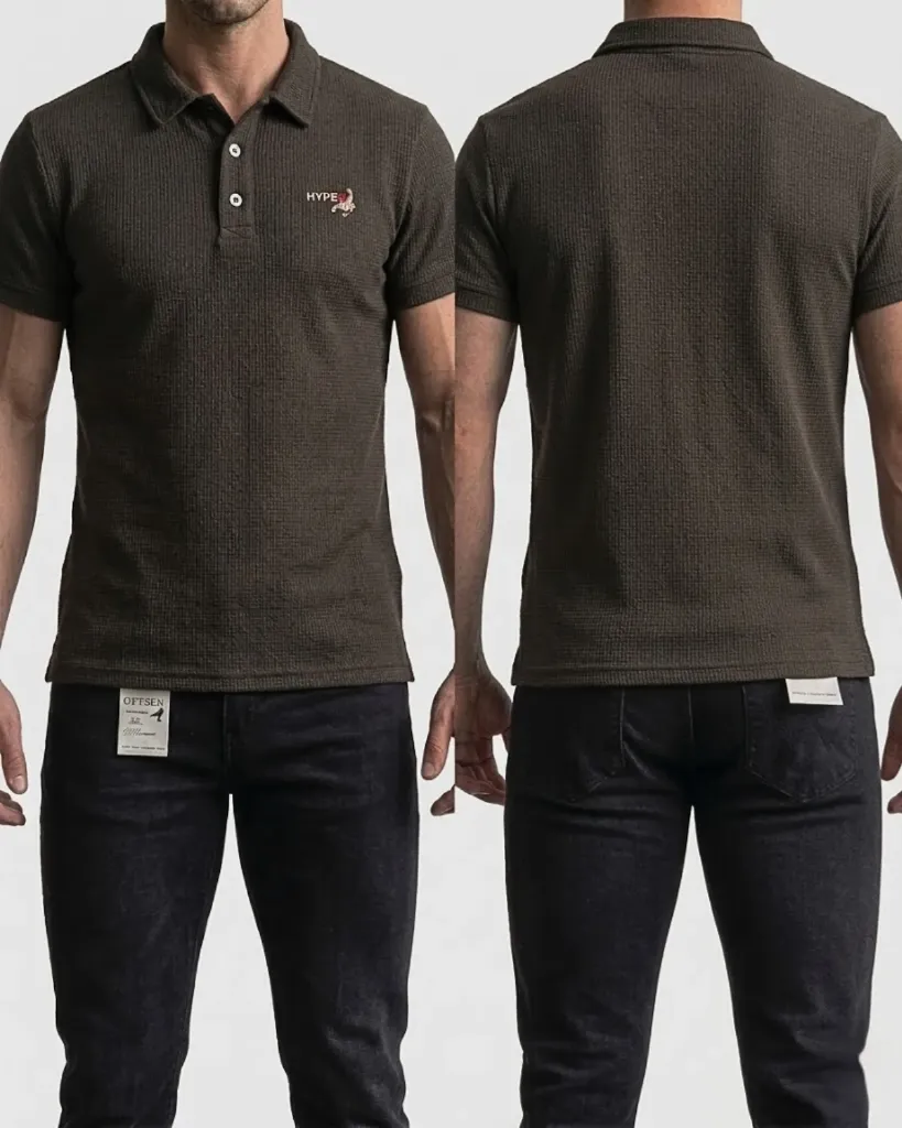 [HJ-001668-S-CAFE-OSCURO] Camiseta polo strech (S)