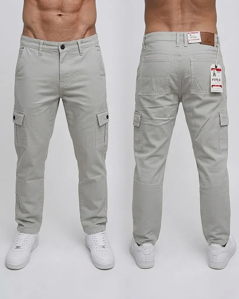 [HJ-001695-30-BLANCO-HUESO] Semitubo gabardina cargo strech (30)