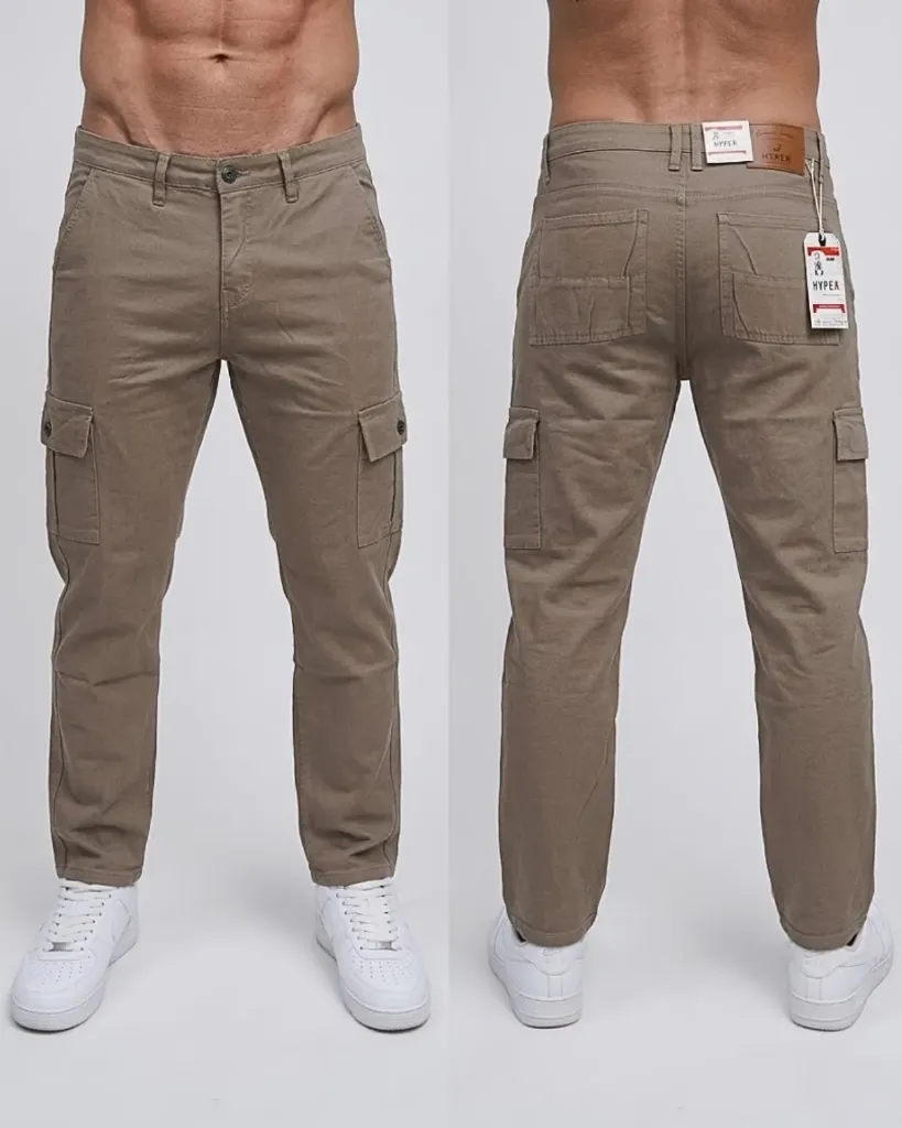 [HJ-001701-30-CAFE-CLARO] Semitubo gabardina cargo strech (30)