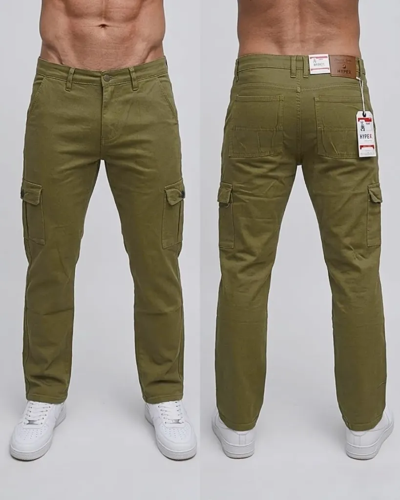 [HJ-001704-30-CAQUI-OSCURO] Semitubo gabardina cargo strech (30)