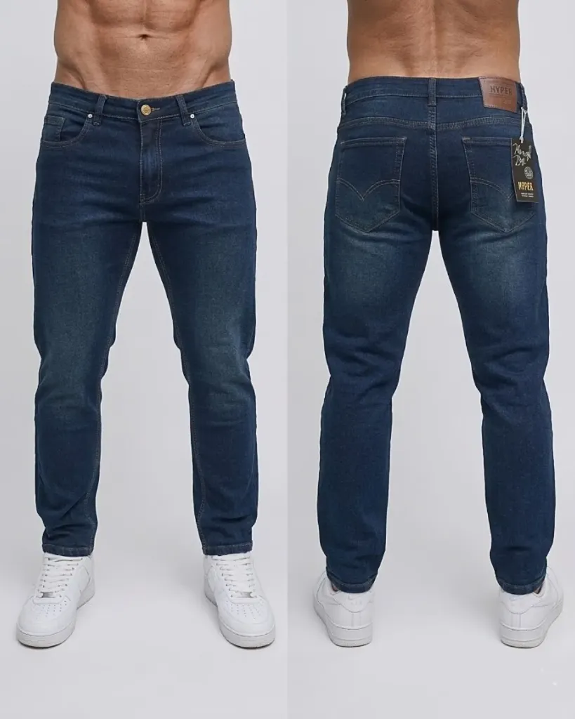 [HJ-001748-30-AZUL-OSCURO] Semitubo strech llano (30)
