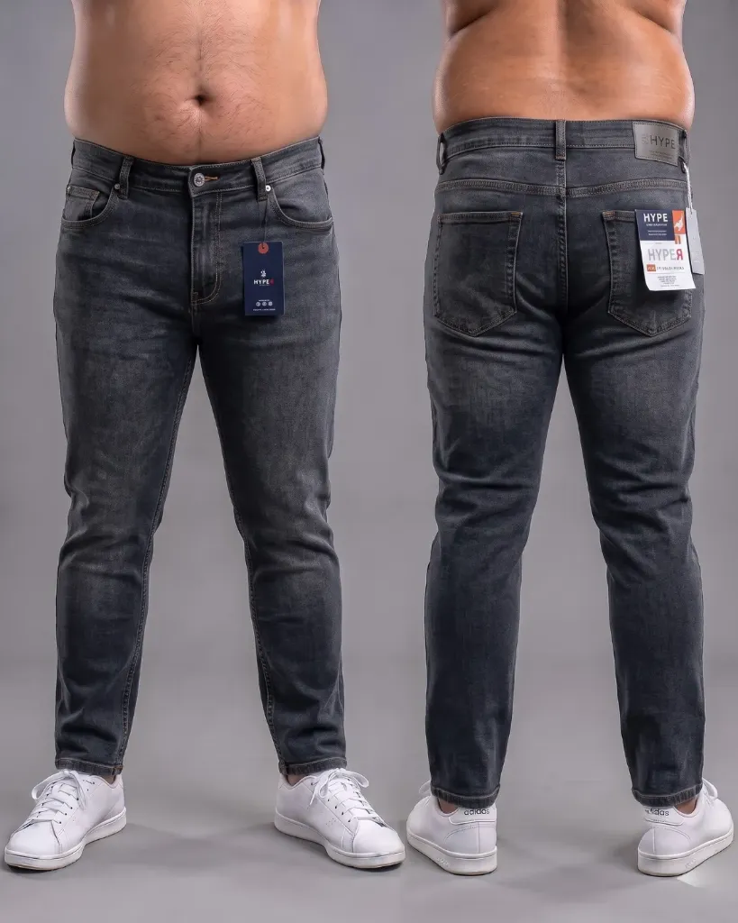 [HJ-001807-38-GRIS] Semitubo jeans strech plus llano (38)