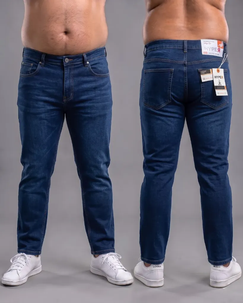 [HJ-001818-38-AZUL-MEDIO] Semitubo jeans strech plus con bigotes (38)