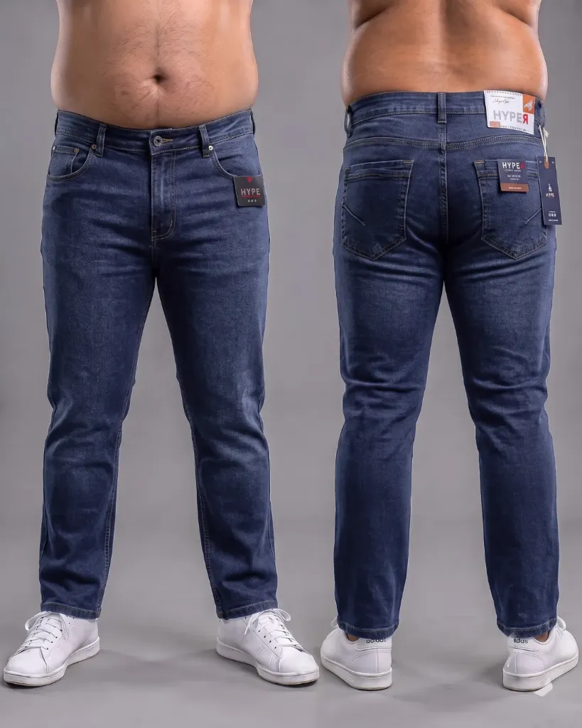 [HJ-001819-38-AZUL-OSCURO] Semitubo jeans strech plus con bigotes (38)