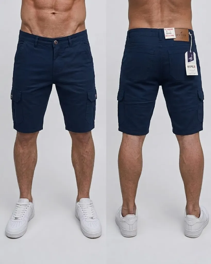 [HJ-001627-28-AZUL-CLARO] Bermuda gabardina cargo strech (28)