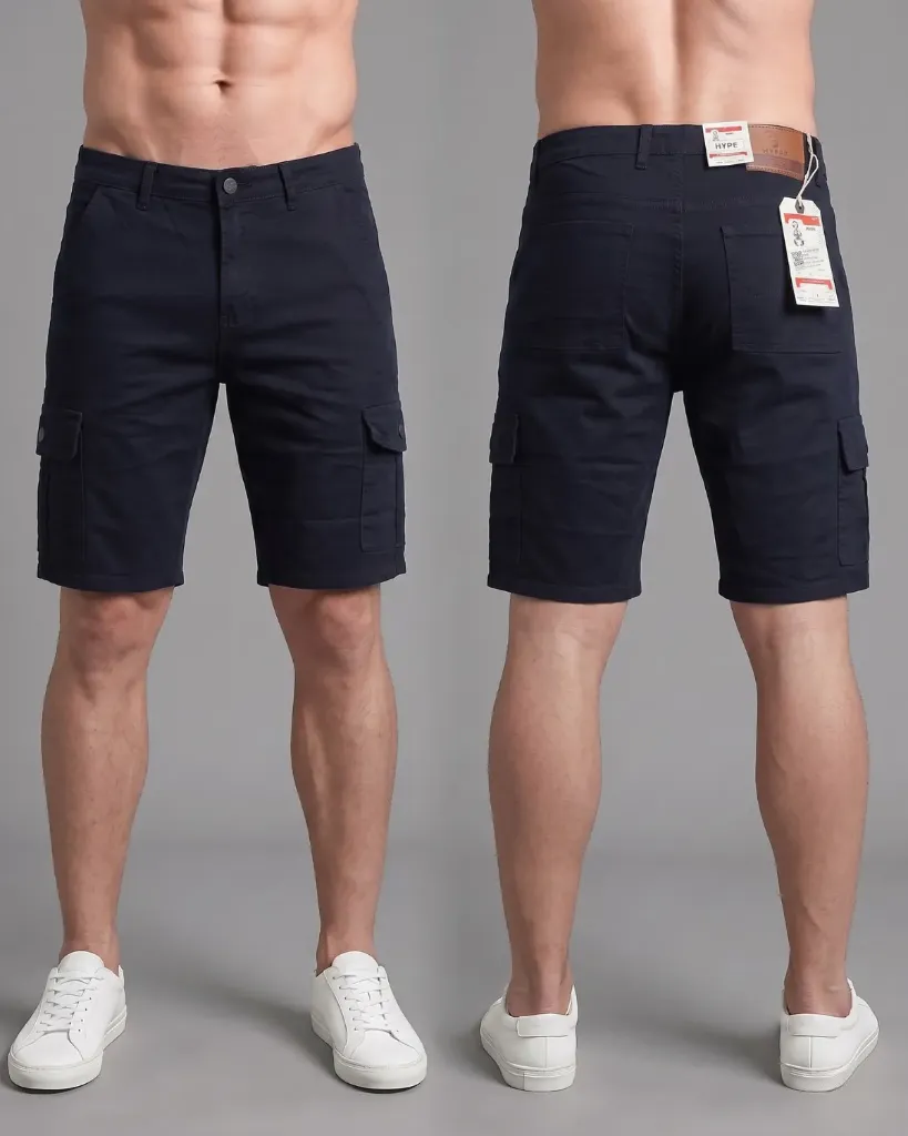 [HJ-001852-30-AZUL-OSCURO] Bermuda gabardina cargo strech (30)