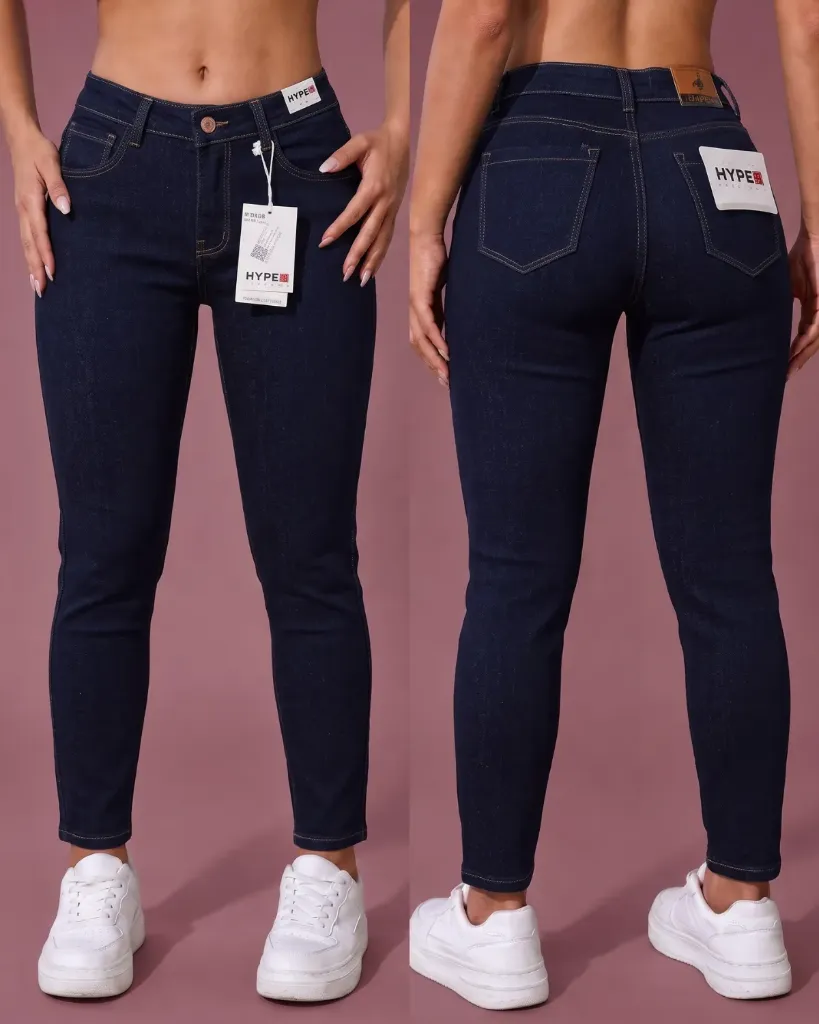 [HJ-001867-10-AZUL-OSCURO] Tubo jeans strech llano con efecto corazón (10)