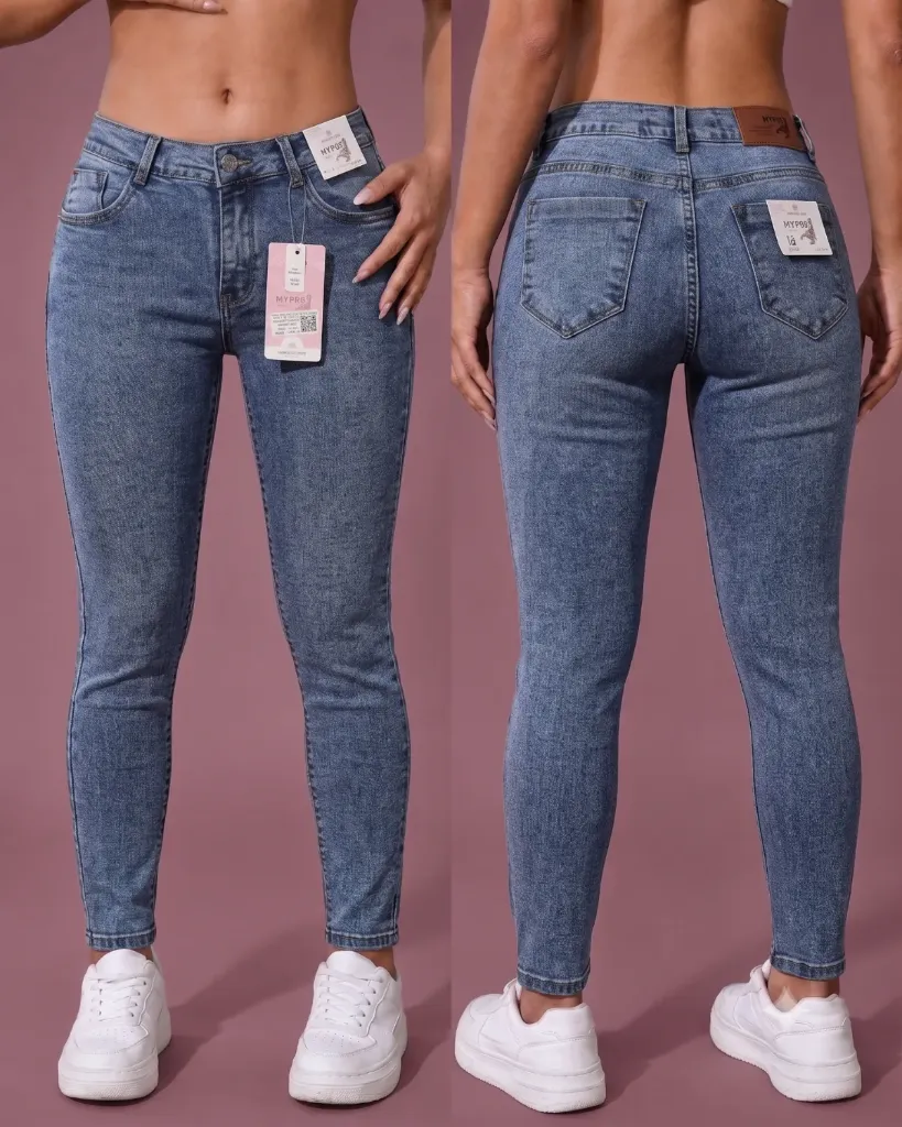 [HJ-001875-12-AZUL-4] Tubo jeans frosteado strech con bigotes y efecto corazón (12)