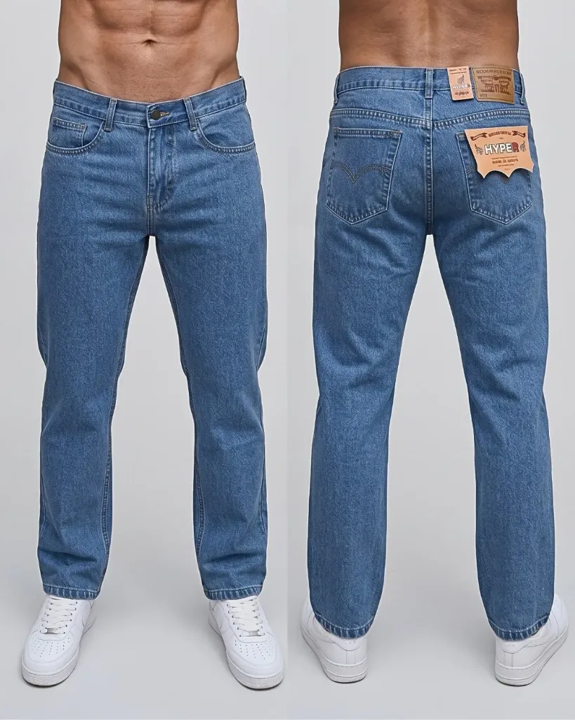 [HJ-001162-30-AZUL-5] Clasico jeans rigido (30, Azul #5)