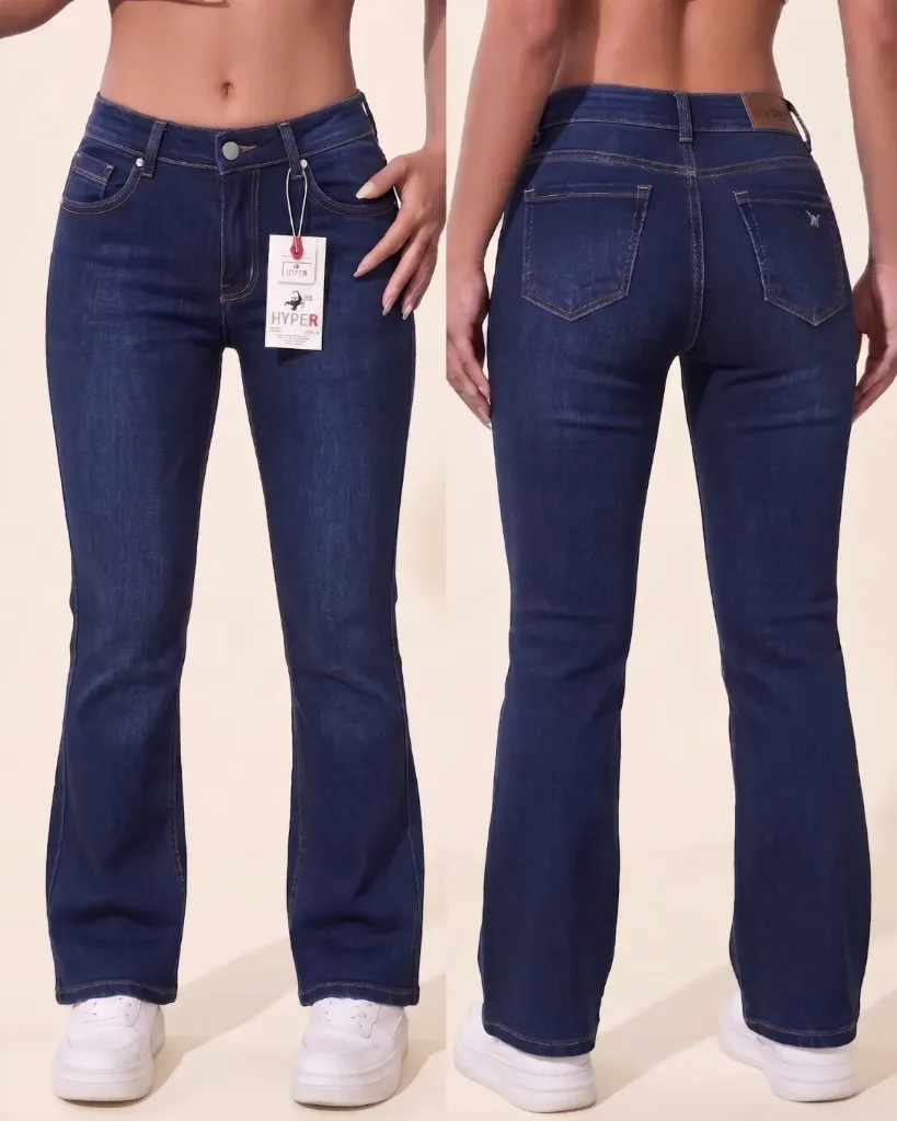 [HJ-001990-10-AZUL-1] Acampanado strech con pinzas de entalle traseras (10)