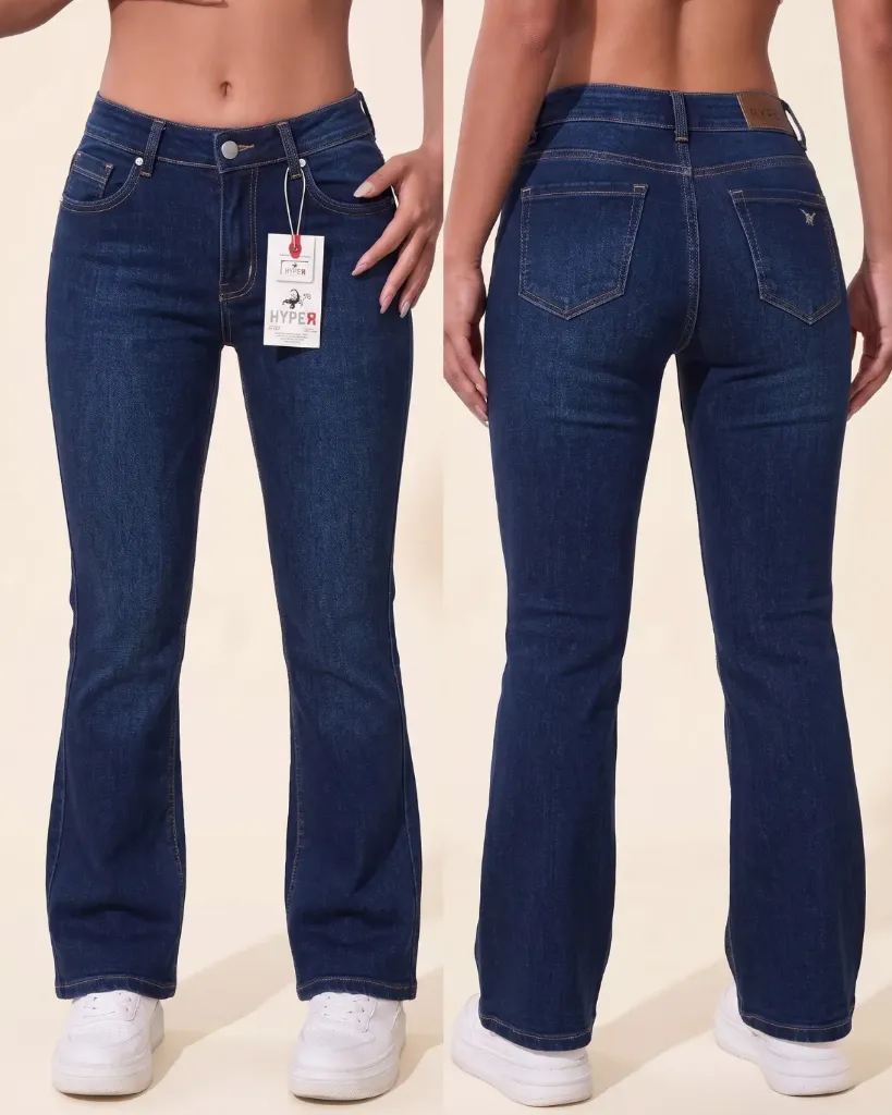 [HJ-001991-10-AZUL-2] Acampanado strech con pinzas de entalle traseras (10)