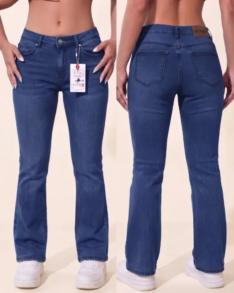 [HJ-001992-10-AZUL-3] Acampanado strech con pinzas de entalle traseras (10)