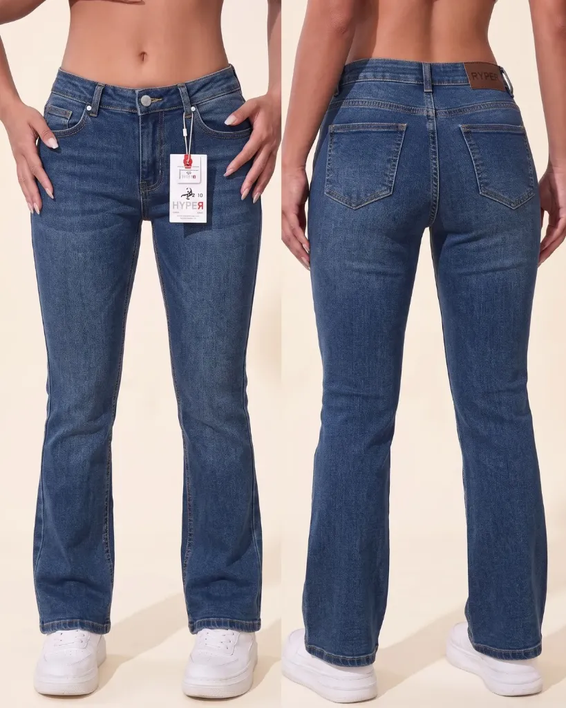 [HJ-001993-10-AZUL-4] Acampanado strech con pinzas de entalle traseras (10)