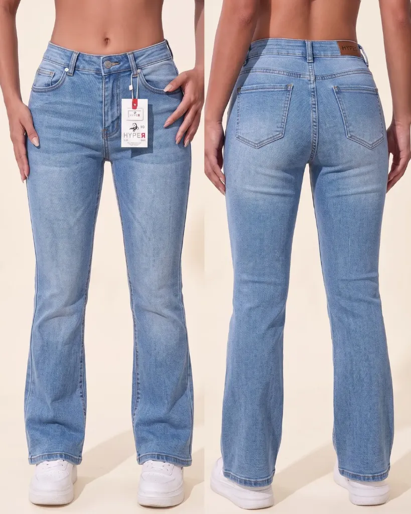 [HJ-001994-10-AZUL-7] Acampanado strech con pinzas de entalle traseras (10)
