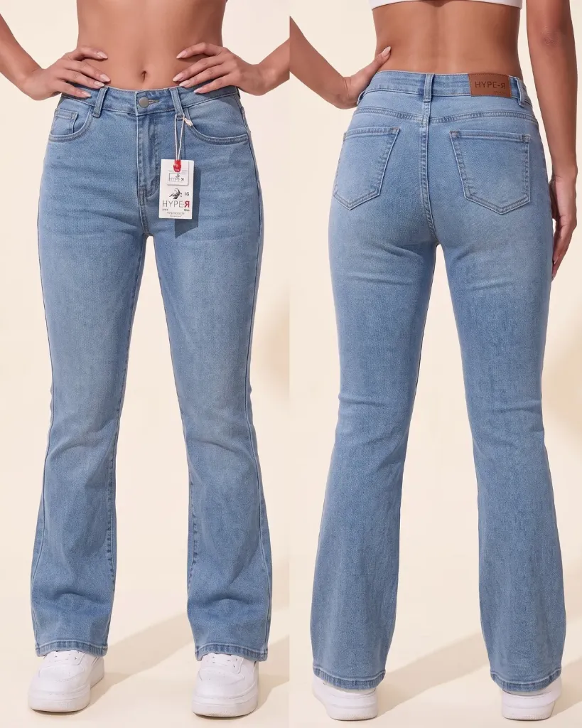 [HJ-001995-10-AZUL-8] Acampanado strech con pinzas de entalle traseras (10)
