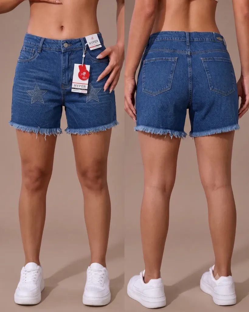 [HJ-002002-8-AZUL-OSCURO] Short rigido con bigotes y brillo de estrella (8)