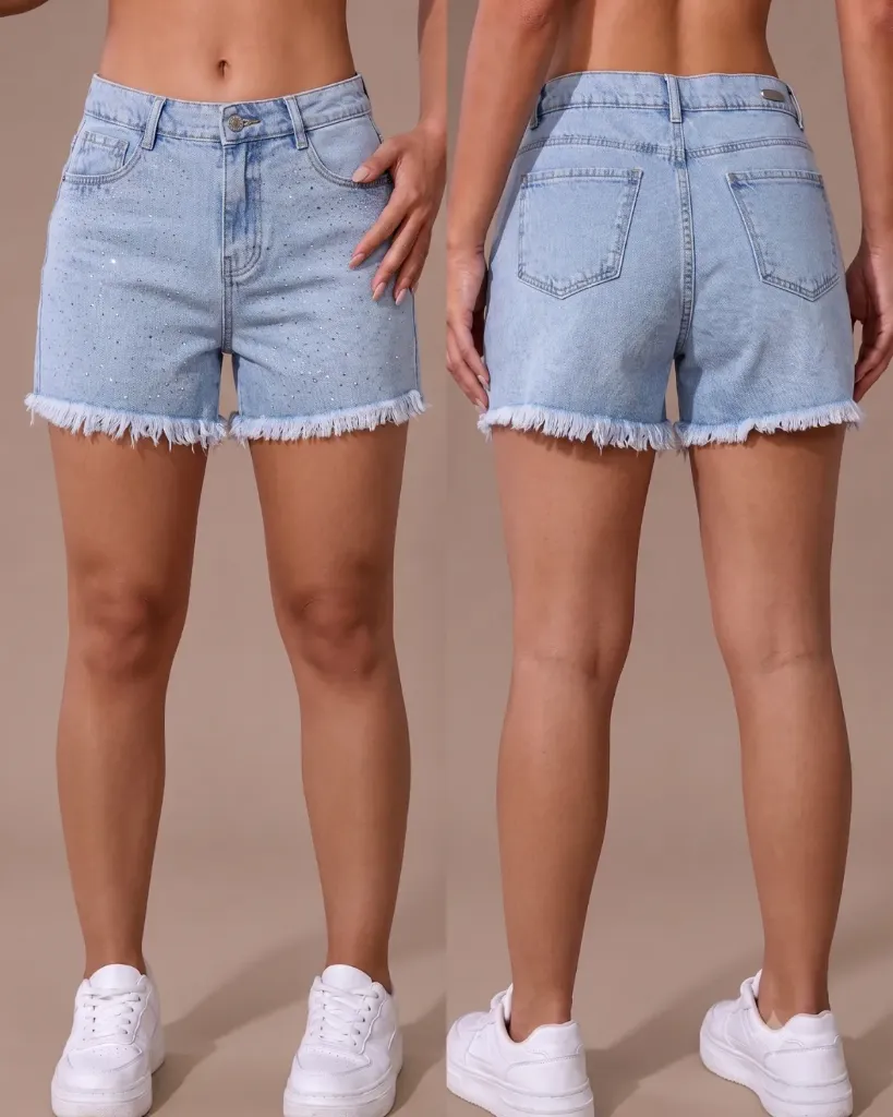 [HJ-002004-10-AZUL-CLARO] Short rigido con bigotes y brillos (10)