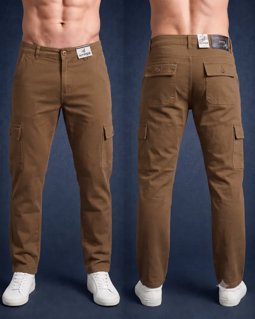 [HJ-000769-30-MARRON] Semitubo gabardina cargo strech (30)