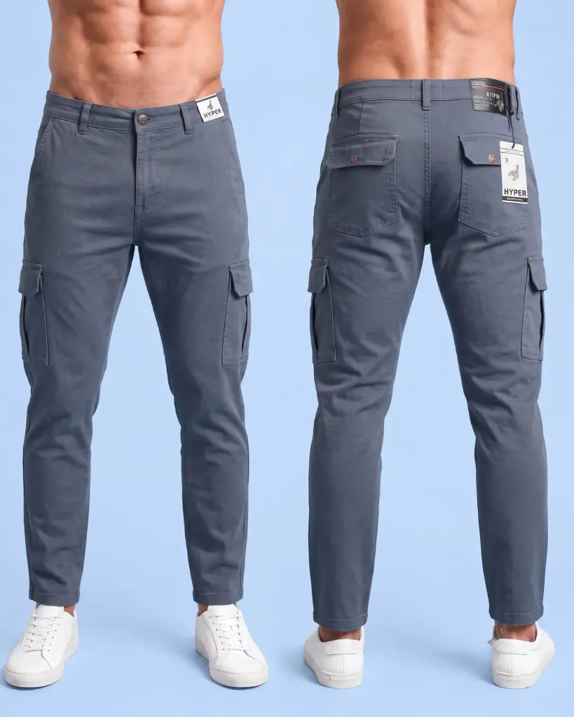[HJ-000767-30-GRIS-AZULADO-2] Semitubo gabardina cargo strech (30)