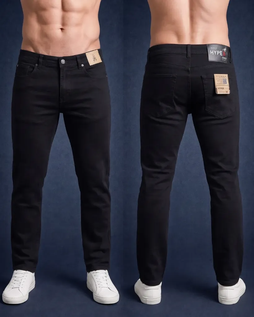 [HJ-002184-36-NEGRO] Semitubo strech negro llano (36)