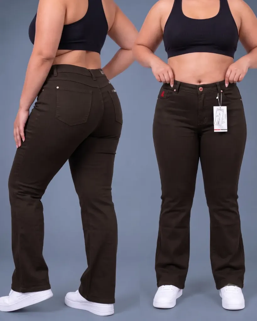 [HJ-002192-18-CHOCOLATE] Acampanado gabardina plus strech (18)