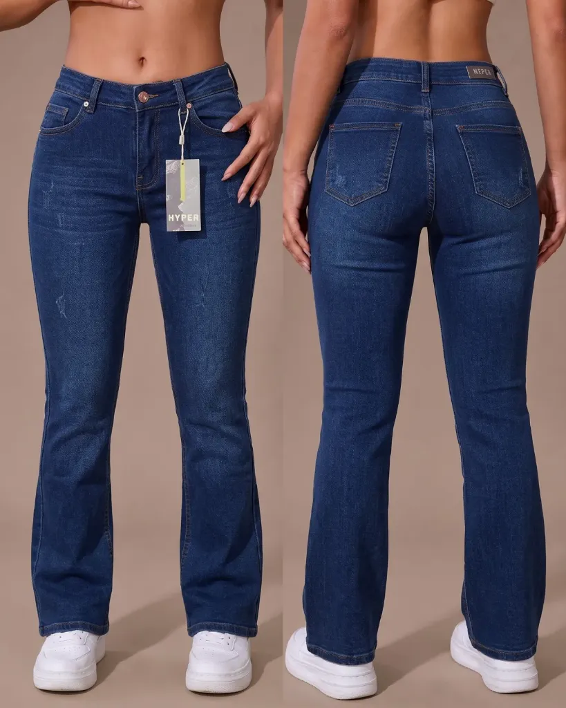 [HJ-002394-10-AZUL-2] Acampanado strech mototool con efecto corazón (10, Azul #2)
