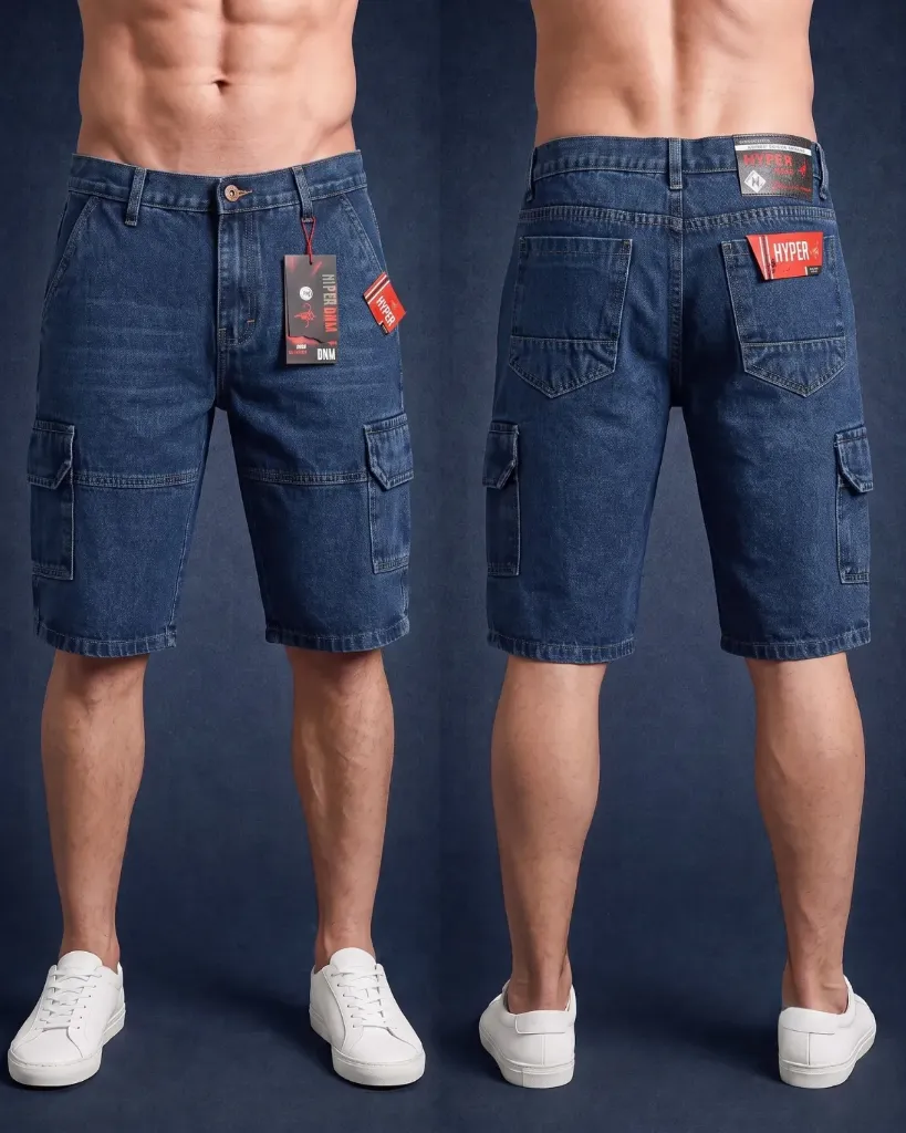 [HJ-000726-30-AZUL-2] Bermuda rigida con bigotes cargo (30, Azul #2)
