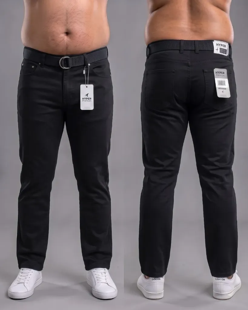 [HJ-002399-38-NEGRO] Recto gabardina strech plus con cinturón (38, Negro)