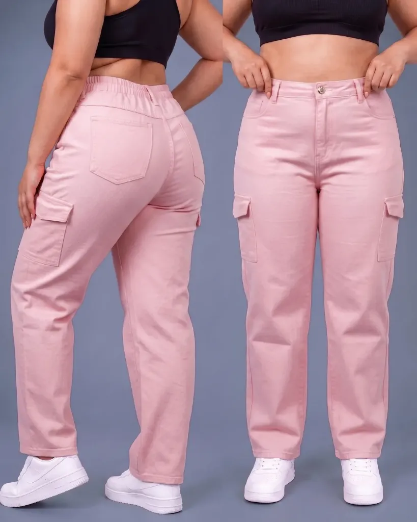 Recto gabardina strech plus cargo con elastico