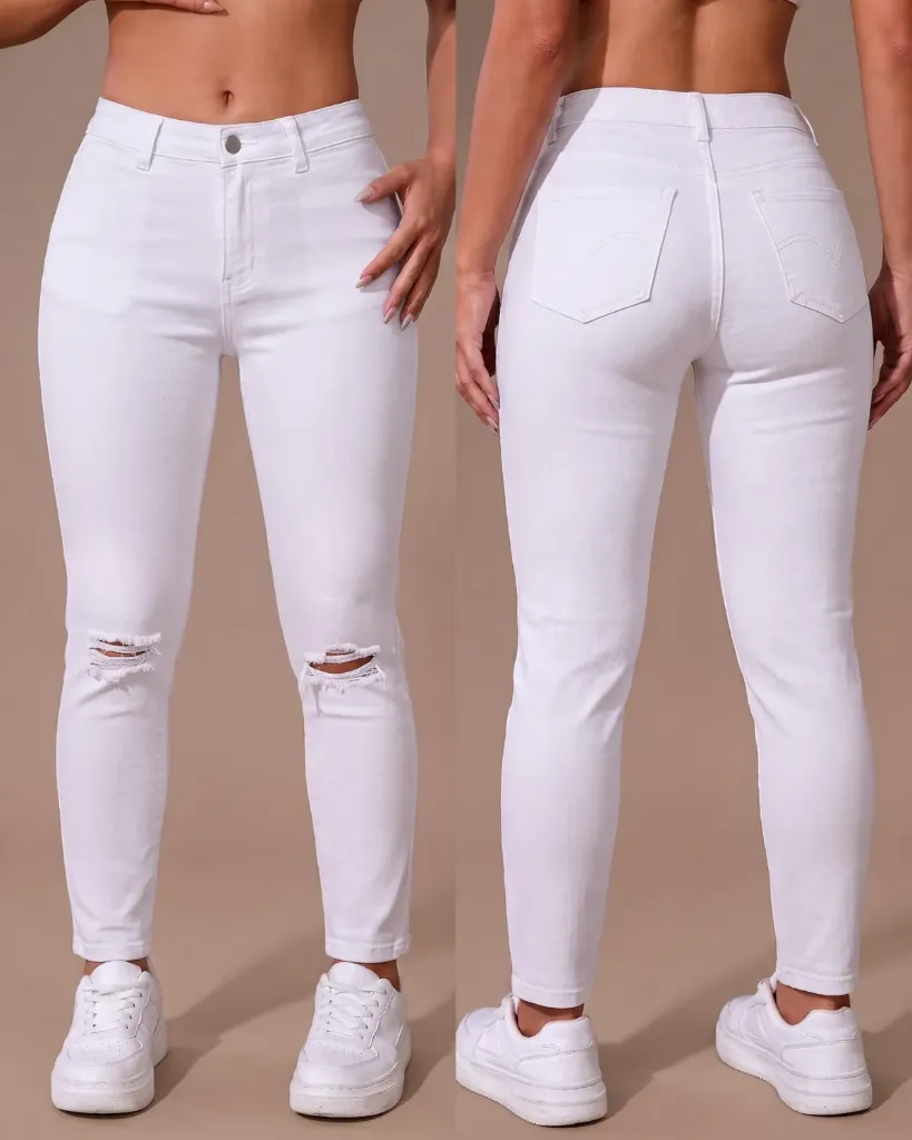 [HJ-002455-8-BLANCO] Tubo strech rasgado levanta cola