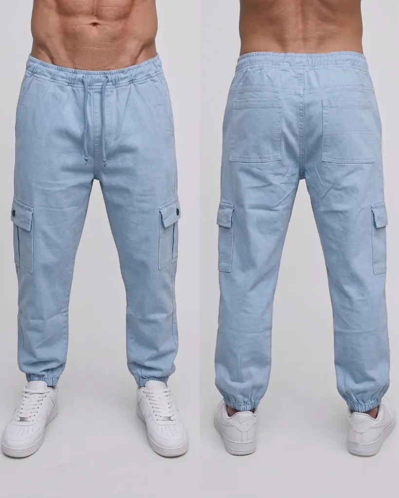 [HJ-002470-28-CELESTE] Jogger strech cargo de caballero (28)