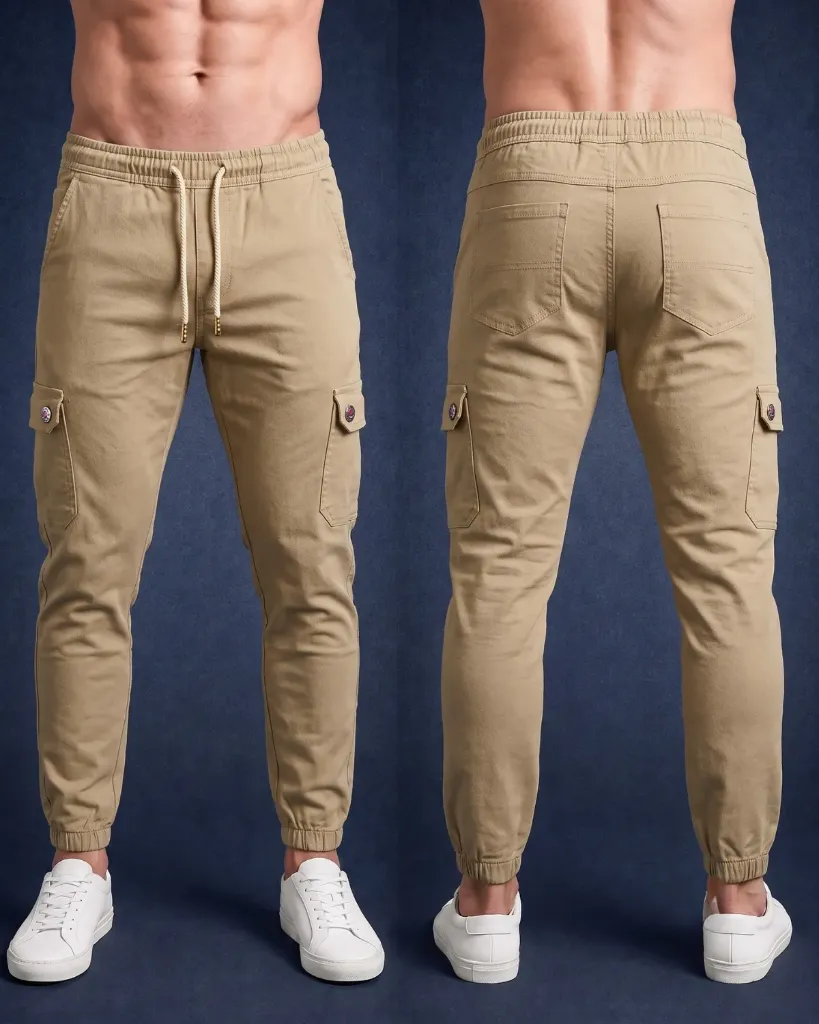 [HJ-002468-30-CAQUI-2] Jogger strech cargo de caballero (30, Caqui #2)