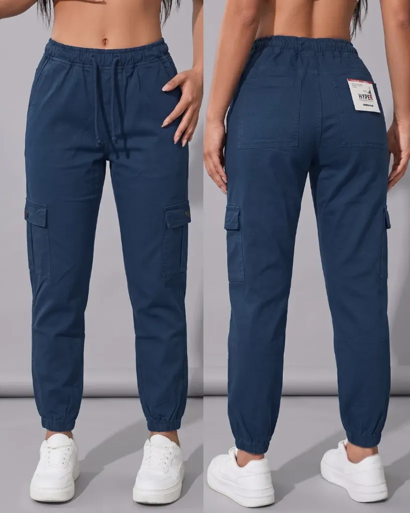 [HJ-002498-28-AZUL-2] Jogger strech cargo de dama (28, Azul #2)