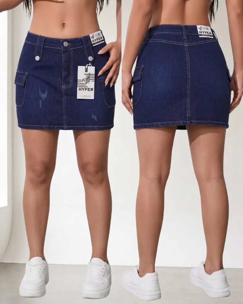 [HJ-002518-10-AZUL-2] Falda short strech cargo (10, Azul #2)