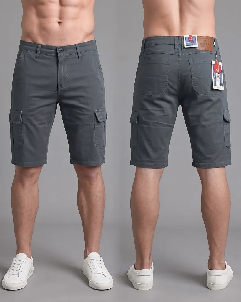 [HJ-001854-28-GRIS-AZULADO-CLARO] Bermuda gabardina cargo strech (28)