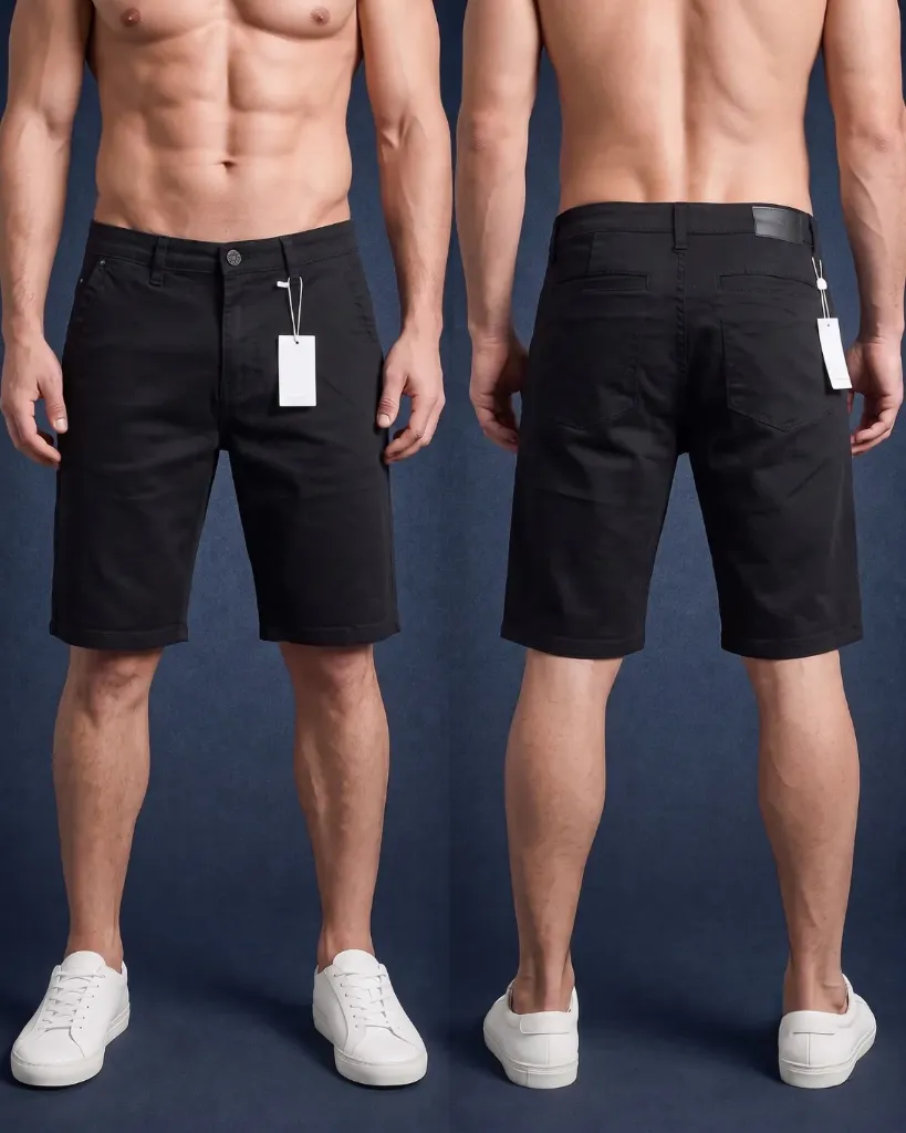 [HJ-002533-28-NEGRO] Bermuda gabardina strech con bolsillos viviados (28, Negro)